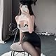 SINMIUANIME Damen Sexy Cosplay Dessous Set Büro Sekretär Uniform Naughty Lehrer Kostüm Kurzer Rock mit Socken (2050Weiß Schwarz)