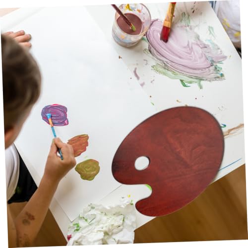 Paleta de madera con orificio ergonómico para mezclar pintura sin fatiga en la mano 4