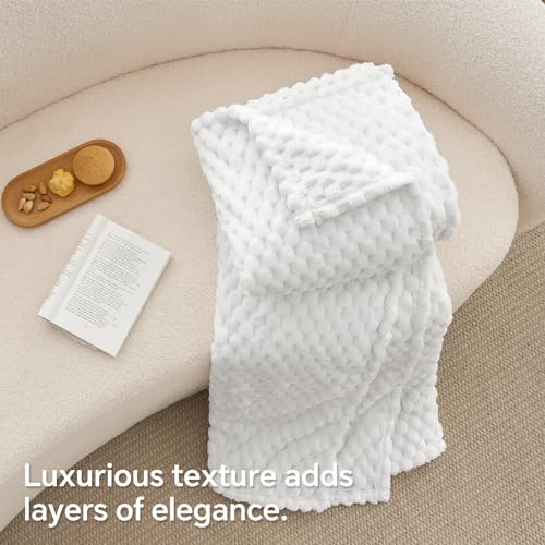 Image of BEDELITE White Throw Blanket for Couch, Soft Cozy Gifts for Women, 50 * 60