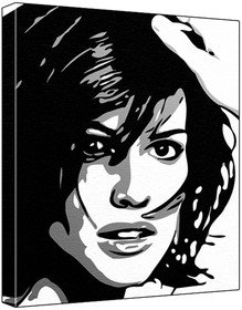 Hilary Swank (100% Original Painting. Not A Print ) Acrylic Paint On Deep Framed Canvas (60 x 50 x 1.8 cm) 3-Colour Black/Grey/White-picture-10