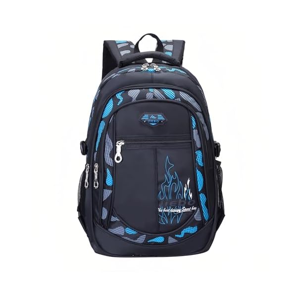 Camo Boys Backpack for Elementary Middle Junior High School Kids, Camouflage School Bags Kids Backpack for Boys Bookbag, A-Camo-blue