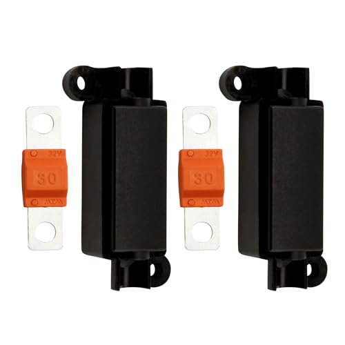 Portafusibles midi, 2 portafusibles para automóvil y juego de fusibles midi de 30 amperios y 100 amperios para camiones, vehículos, caravanas, construcción, maquinaria agrícola, autobuses, mega
