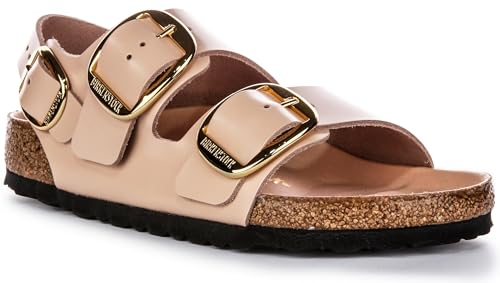 Birkenstock Milano Big Buck Men's Large Elegant Pin Buckle Shine Sandals