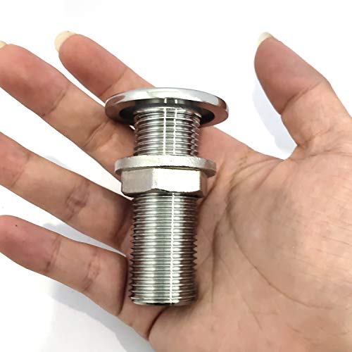 316 Stainless SteelCombo Stainless Steel Thru-Hull Fitting w/Nut with Gasket for 1/2\" ID