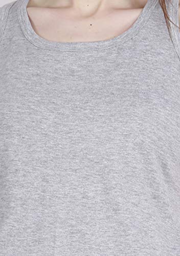 Image of FLEXIMAA Women's Cotton Plain Round Neck Sleeveless T-Shirt