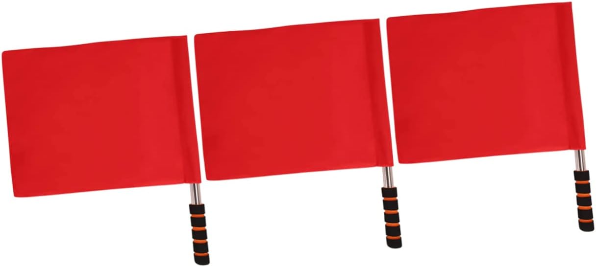 3pcs Signal Flags Safety Warning Traffic Flags for Referees Durable Flexible Design Handle Essential for Events