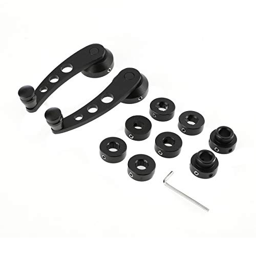 ALAVENTE Car Window Crank Handle Winder Billet Aluminum Universal Car Wagon Door Window Winder Crank Riser Replacement, 1 Pair (Black) - Thumbnail 5