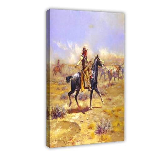 Impression sur toile Through The Alkali Charles M Russell tableau décoration murale
