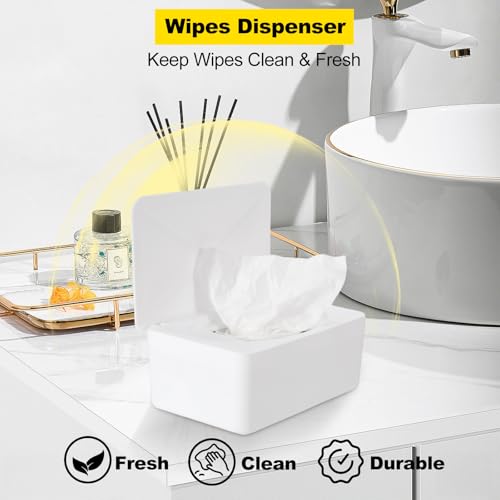 Wipes Dispenser Compatible with Huggies, Refillable Wipe Holder, Flushable Wipes Container with Sealing Design Lid, Keeps Wipe Fresh and Clean, Non-Slip, Easy to Pull Out, for Home, Car, Bathroom - Thumbnail 3