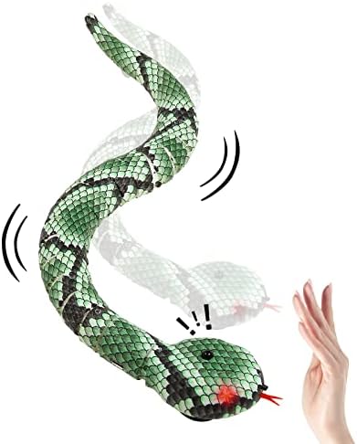 FauKait Smart Sensing Snake Toy,Interactive Toys Snake for Kids, Cats&Dogs&Pet Game Play USB Rechargeable Electric Simulation Slithering Serpent Realistic Snake Prank Prop for Halloween
