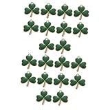 SMASOLO 20 dijes de trébol irlandés, colgantes de tres hojas verdes de la suerte para collares, pulseras, aretes, joyería, duraderos, con acabado brillante, versátiles suministros de manualidades