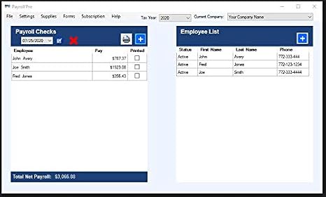 Print Checks Payroll - Payroll software for Windows 10/11 - CD - Includes 12 month license