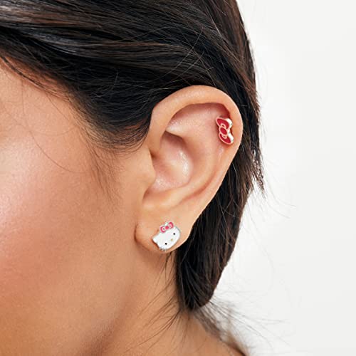 Sanrio Hello Kitty Womens Mismatched Stud Earrings - Sterling Silver Hello Kitty Earrings - Officially Licensed #TOP2