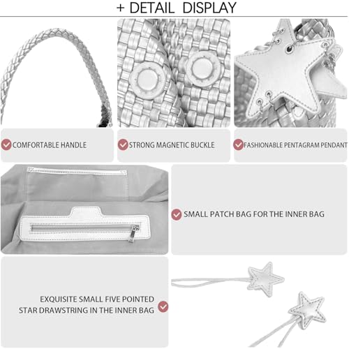 Image of Woven Tote Bag for Women, Shoulder Handbags, Beach Hobo, Handwoven Satchel Underarm Bag, Top-Handle Bag With Purses