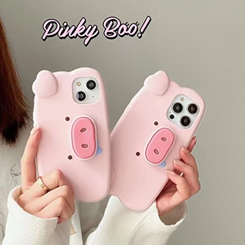 Bonici Capa para celular feminina criativa super divertida multifuncional elástica rosa porco nariz