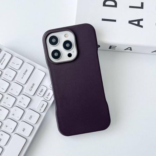 Coque iPhone 13 Pro étui en cuir sans cadre protection fine antichoc violet