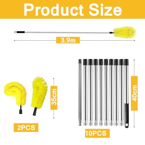 Gutter Cleaning Tools, 12.8Ft Telescopic Gutter Cleaner with 10 Extendable Poles - Image 2