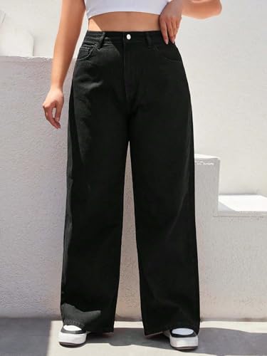 Image of KOTTY Women's Plus Size Straight Fit Denim Jeans with Comfortable Waist and Denim Fabric