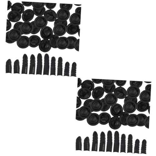 HOMOCONO 2sets Fingertip Protectors Anti-Static Covers Rubber Comfortable Work Accessories Elastic Fit 200pcs*2