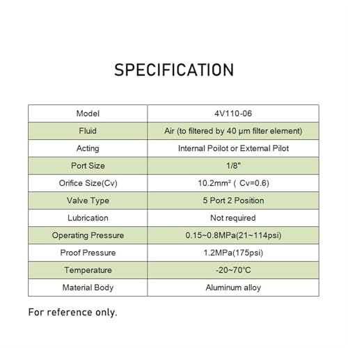 Válvula solenoide 4V110-06 de 5 vías y conector neumático de 4mm AC110V para control de aire 7