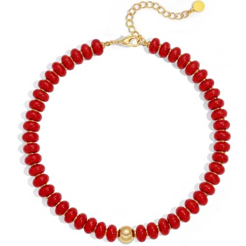 Red and Yellow Beaded Necklace