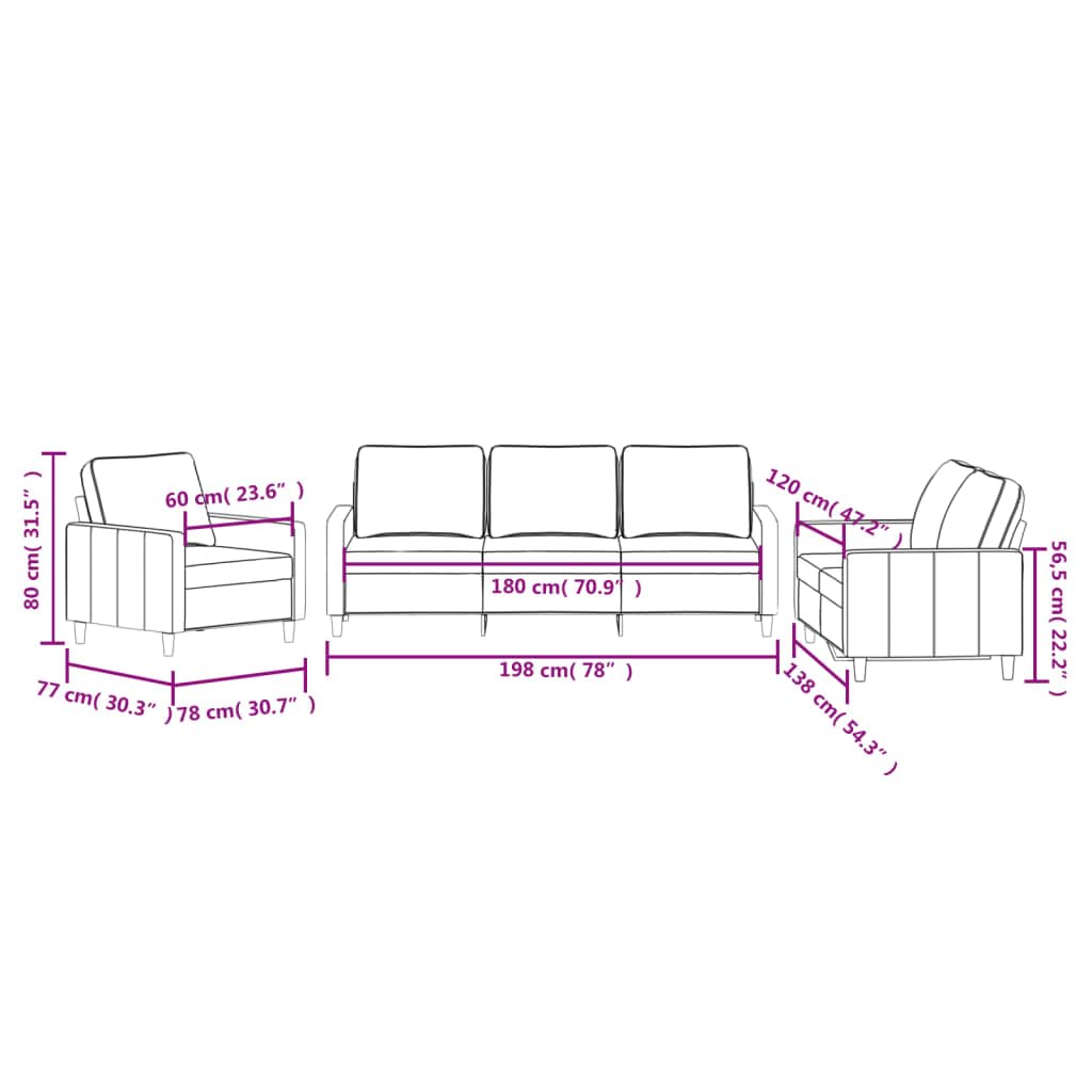 vidaXL Ensemble de Canapés avec Coussins 3 pcs, Canapés avec Accoudoirs Rembourrés, Ensemble de Meubles Salle de Séjour, Moderne, Noir Velours