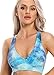 INSTINNCT Damen Sport BH ohne Bügel Gepolstert Yoga Bra Kreuz Rücken Sport Bustier Top für Jogging Fitness Blau S
