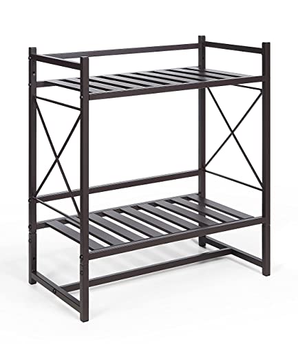 Sunnypoint Classic Square Bathroom Shelf, 2 Tier Shelf With Towel Bar Wall Mounted Shower Storage (Classic - Wall Mount - Orb) #TOP5