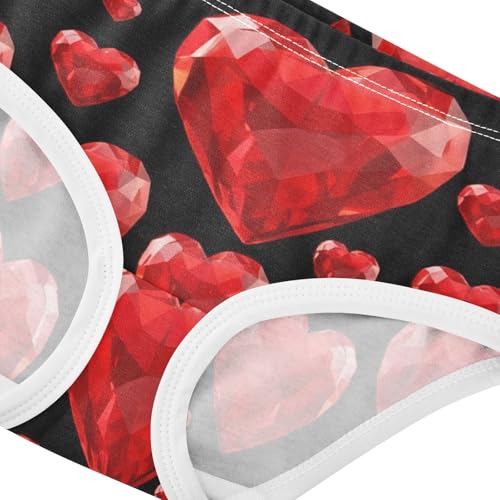 Red Gemstone Hearts Black Girls Underwear Toddler 2t Cotton Little Girl Panties Stylish Underpants Briefs4