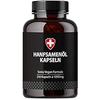 Hanföl in Softgel-Kapseln | Hochdosiert mit 1000mg Hanfsamenöl pro Kapsel | Von Active Swiss | Kaltgepresst für 210 Tage / 7 Monate
