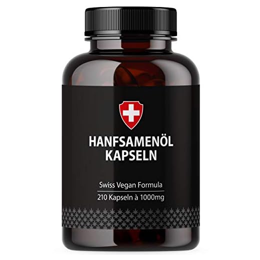 Hanföl in Softgel-Kapseln | Hochdosiert mit 1000mg pro Kapsel | Von Active Swiss | Kaltgepresst für 210 Tage / 7 Monate