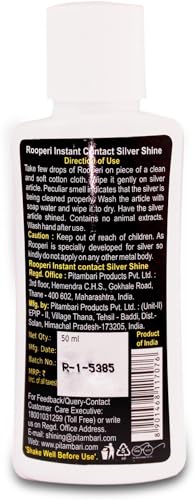 Image of Pitambari Rooperi Silver Shine, Instant Cleaner, Instant Cleaning For Jewellery, Articles And Silverware 50ml