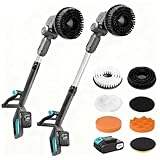 XSSIVE 20V コードレス電動スピンスクラバー/年末大掃除/お風呂掃除・浴室・浴槽・床・トイレ掃除/屋外・玄関・車・窓・ベランダ/高トルク/防水/充電式/頑固な水垢・ピンク汚れ激落ち