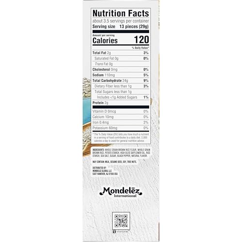 GOOD THINS Sea Salt & Pepper Rice Snacks Gluten Free Crackers, Snack Crackers, 3.5 oz