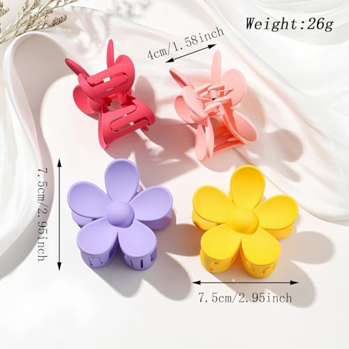 Pinzas para cabello flores grandes 8 piezas miniatura 2