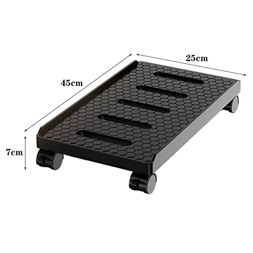Soporte móvil para CPU, carrito rodante para torre de PC con 4 ruedas caster, soporte para torre de PC en el suelo con ruedas bloqueables bajo el escritorio para accesorios de oficina en casa (blanco) miniatura 2