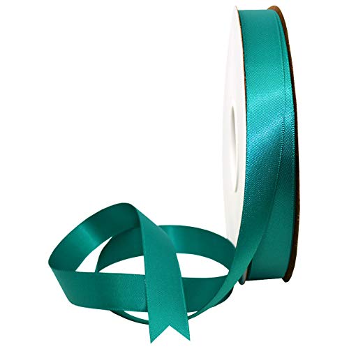 Image of Morex Ribbon Double Face Satin Ribbon, 3 /8 inchx 50 Yd, Jade