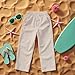 Tommy Bahama Boys Classic Woven Button-Down Hawaiian Shirt & Elastic Waist Pants Set - Casual 2-Piece Summer Outfit for Kids (Aqua Ocean/Beige, Size 8)