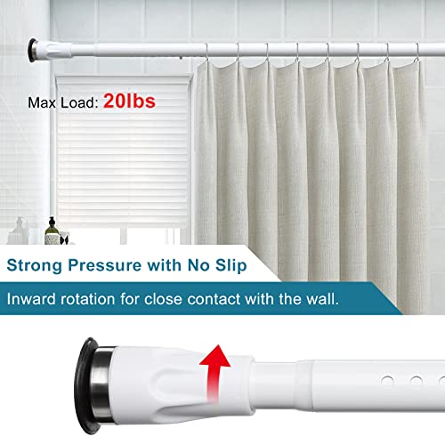 Tension Rods For Windows 48 To 84-1 Inch Heavy Duty Room Divider Curtain Rod No Drilling Non-Slip, Adjustable Tension Shower Curtain Rod, Size 43-87 Inches, White #TOP2