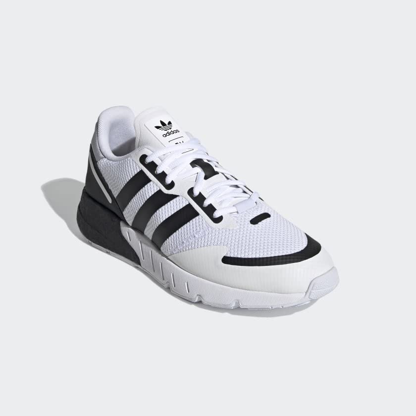 Image of adidas Originals Men's ZX 1K Boost Sneaker, White /Black /Halo Silver, 10.5