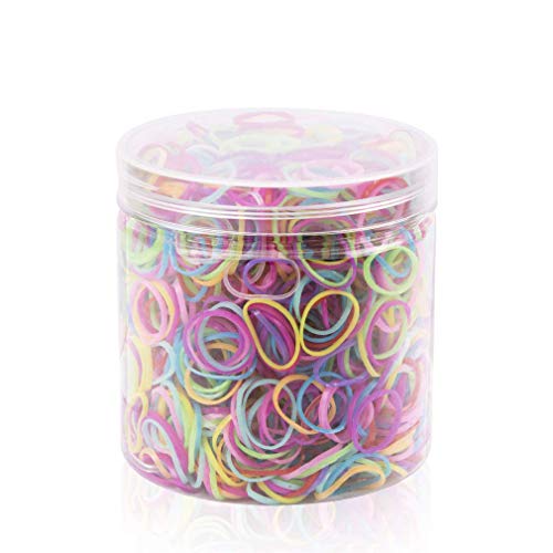 BAHABY 2000 Pieces Rubber Bands Elastic Hair Ties Soft Super Stretchy Rubber Bands for Hair Small Hair Ties Hair Rubber Bands Hair Elastics Small Rubber Bands Colorful Rubber Bands