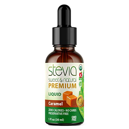 Caramel Premium Quality Stevia Drops | Organic Liquid Stevia | Best Sugar Substitute | 100% Pure Extract | All Naturally Sweet | Non-Bitter, 0 Calorie, NON-GMO, Diabetic & Keto Friendly (1oz)