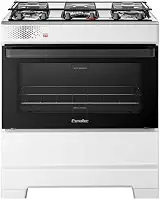 Fogão Esmaltec 5 Bocas Ideal Top Mesa Inox Tampa de Vidro Forno 84 Litros Branco T5IAB Bivolt