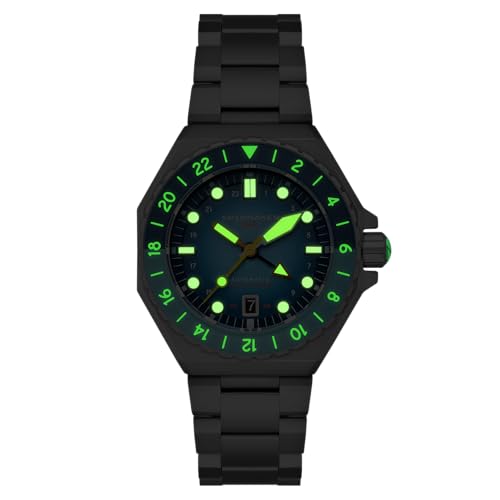 Image of Spinnaker Dumas Men's Automatic GMT Dive Watch - Seiko NH34 Movement, 44mm Stainless Steel Case, Water Resistant 300m, Stainless Steel Bracelet, SP-5119
