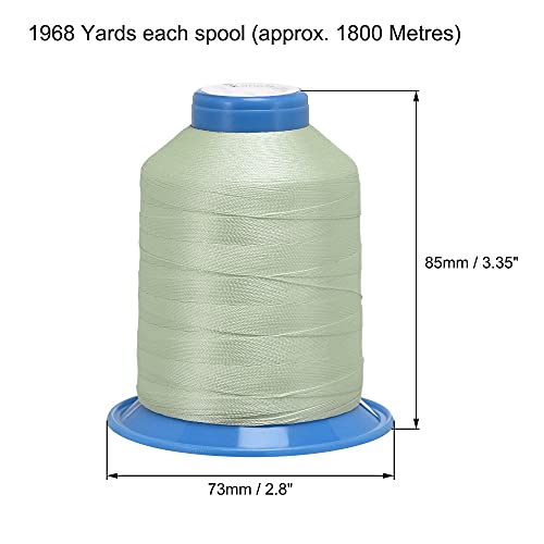 Fil de polyester collé anti-rupture 150D vert pâle pour machine et main - 3
