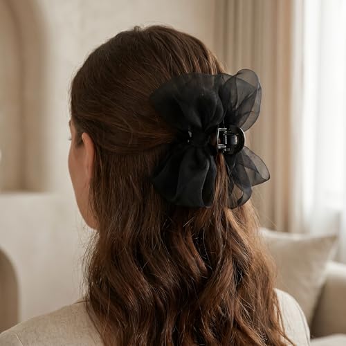 Set de 3 pinzas para cabello con moño de organza miniatura 2