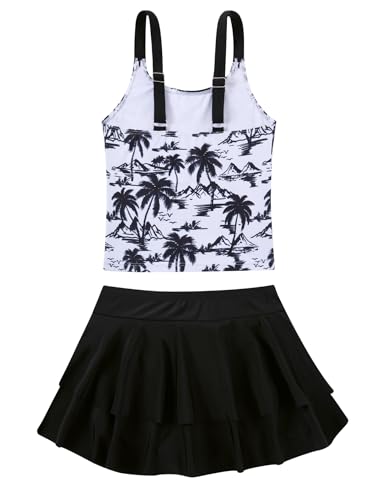 Image of ALISISTER Girls Tankini Swimsuit Two Piece Bathing Suits Summer Beach Swimwear with Shorts for 7-12 Years