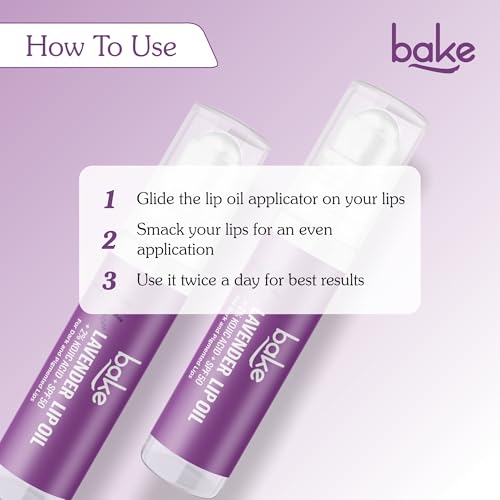Image of BAKE 2% Kojic Acid Lavender Brightening Lip Balm Oil for Dark & Pigmented Lips with SPF 50 PA++++ with Alpha Arbutin - 15g (Lavender)