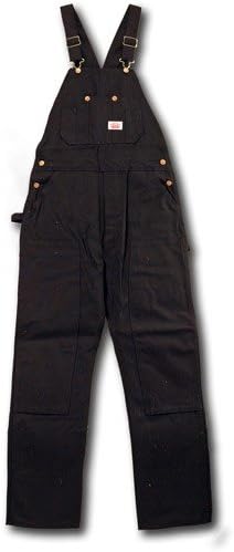 Round House Men's Black Duck Overalls with Button Fly