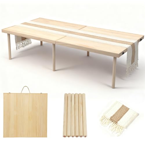GamPark Portable Wooden Outdoor Low Picnic Table for Floor Seating,